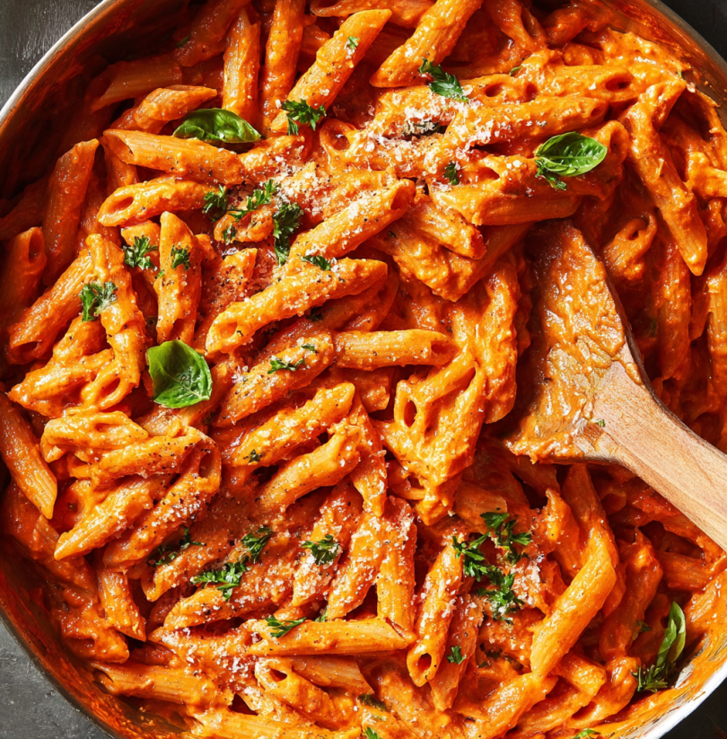 A bowl of penne alla vodka.