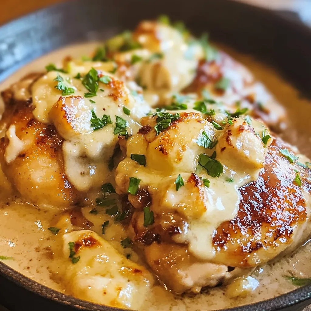 Une image de Texas Roadhouse Smothered Chicken avec Jack Cheese.