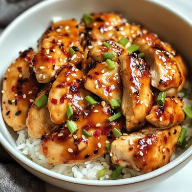 A bowl of honey garlic chicken.