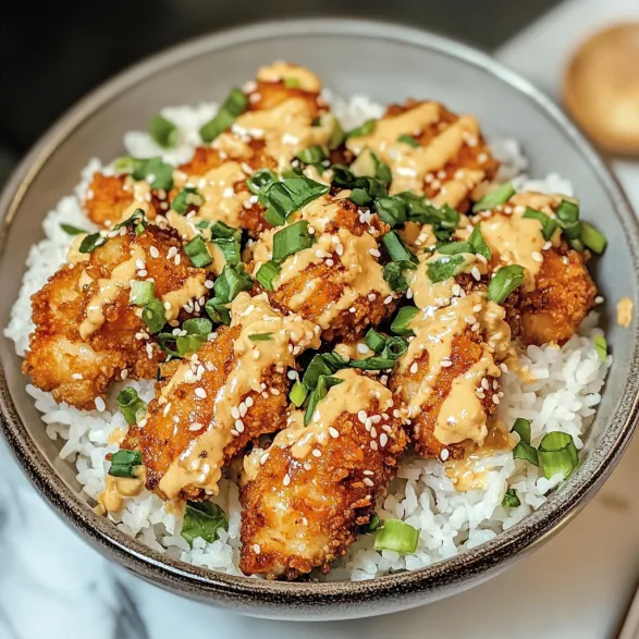 A bowl of crispy bang bang chicken.