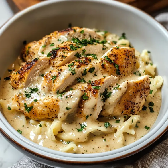 A bowl of creamy ranch chicken.
