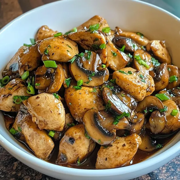 A bowl of mushrooms with green toppings.