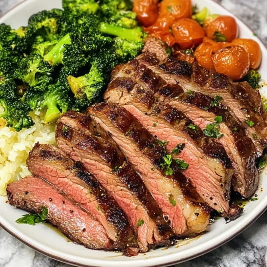 A plate of food with meat and vegetables.