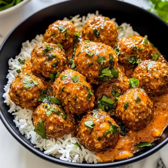 A bowl of meatballs with sauce.