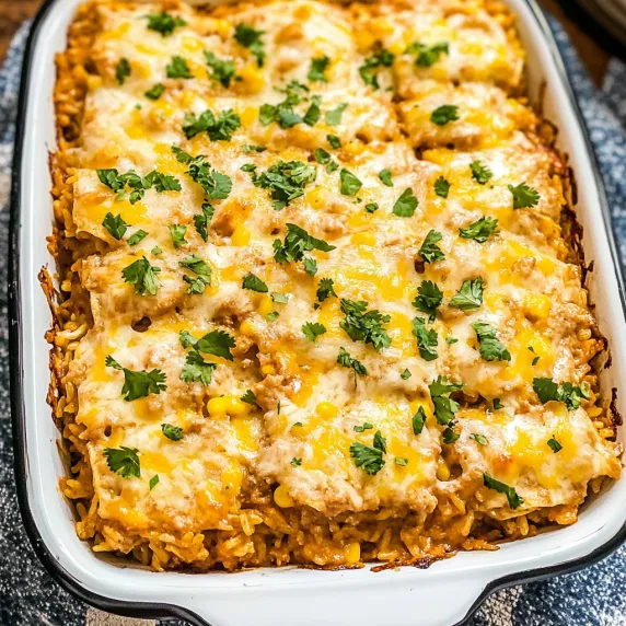 A white dish with a casserole in it.