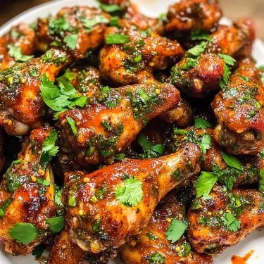 A plate of chicken wings with sauce.