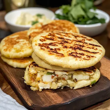 A stack of pancakes with butter and a bowl of greens.