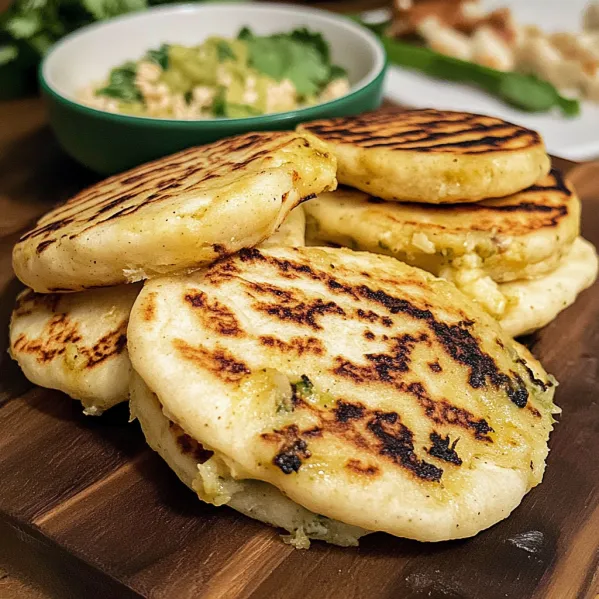A stack of tortillas on a wooden table.