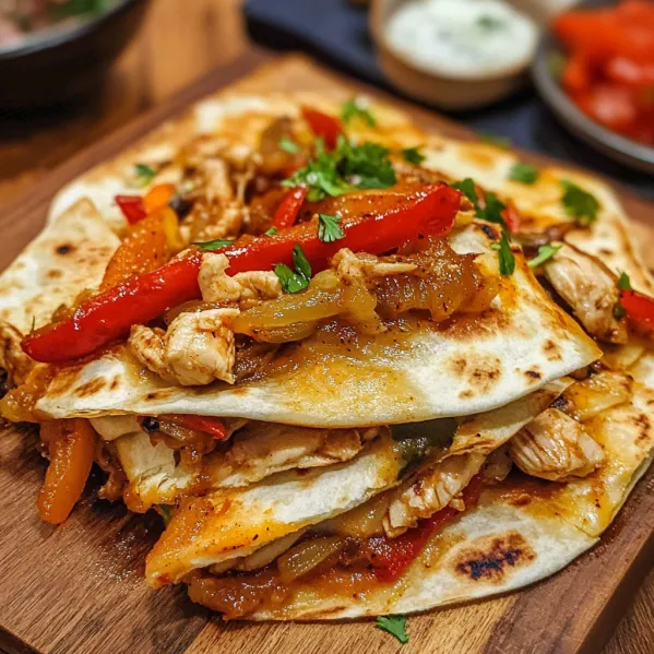 A stack of chicken tacos on a wooden table.