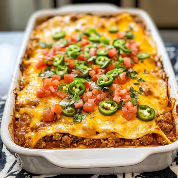 A white dish with a casserole in it.