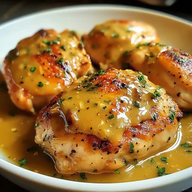 A plate of chicken with sauce.