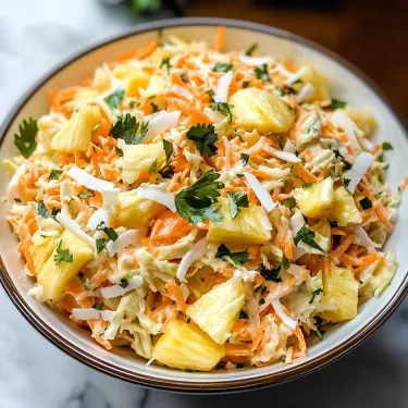 A bowl of shredded carrots and pineapple.