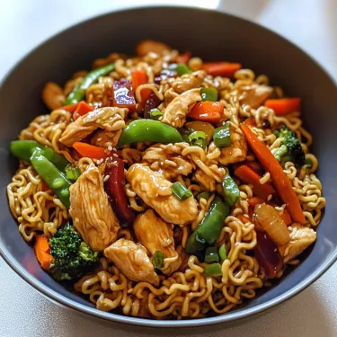 A bowl of chicken and vegetables.