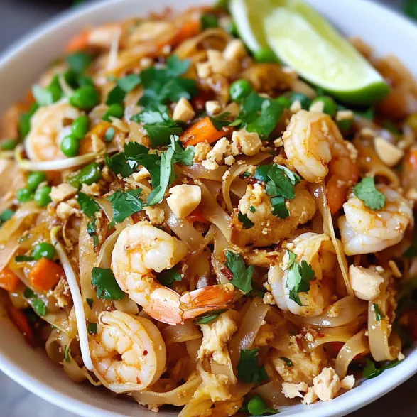 A bowl of shrimp and vegetables.