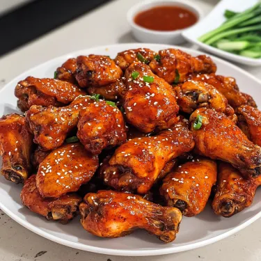 A plate of chicken wings with sauce.