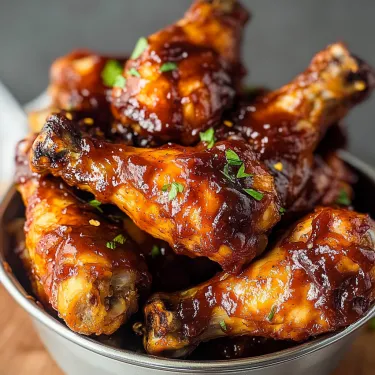 A bowl of barbecue chicken wings.