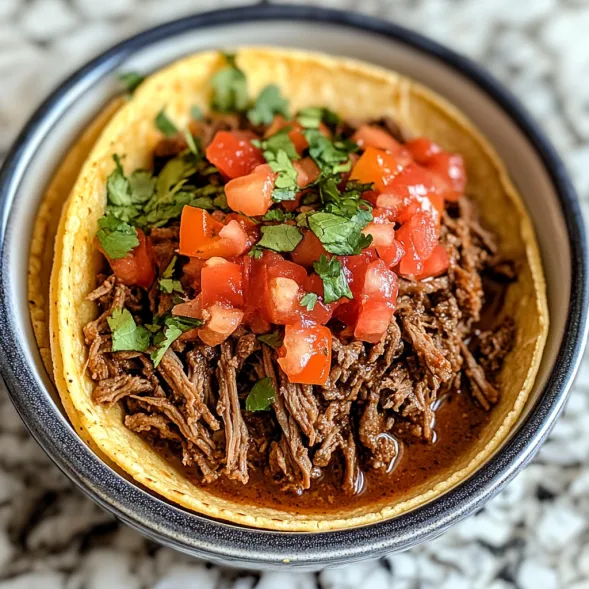 A bowl of meat and tomatoes.