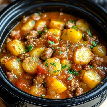 A bowl of soup with meat and vegetables.