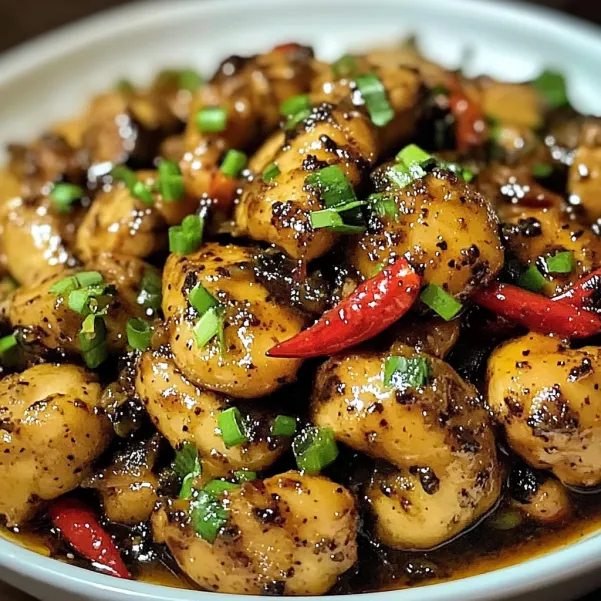 A bowl of food with peppers and greens.