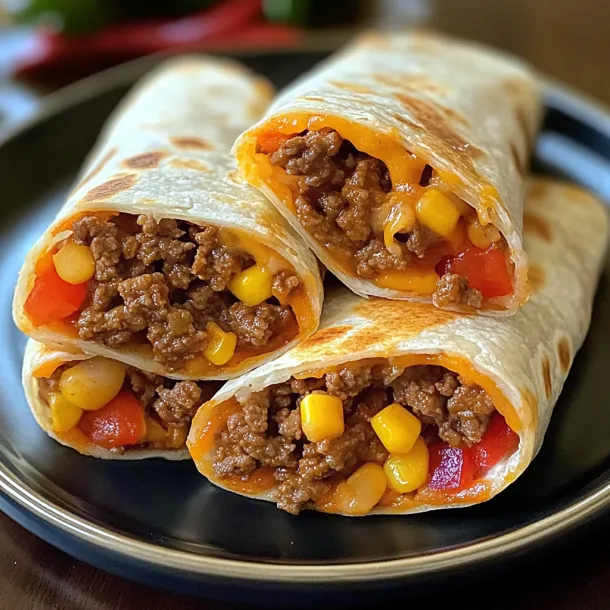 A plate of food with a burrito on it.