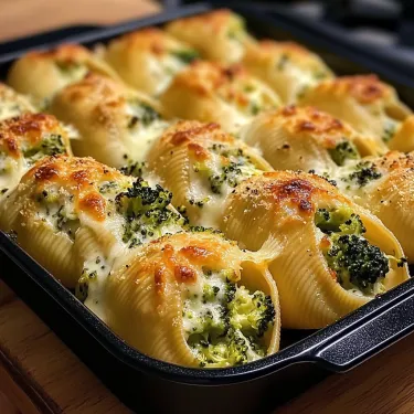 A pan of pasta with broccoli.