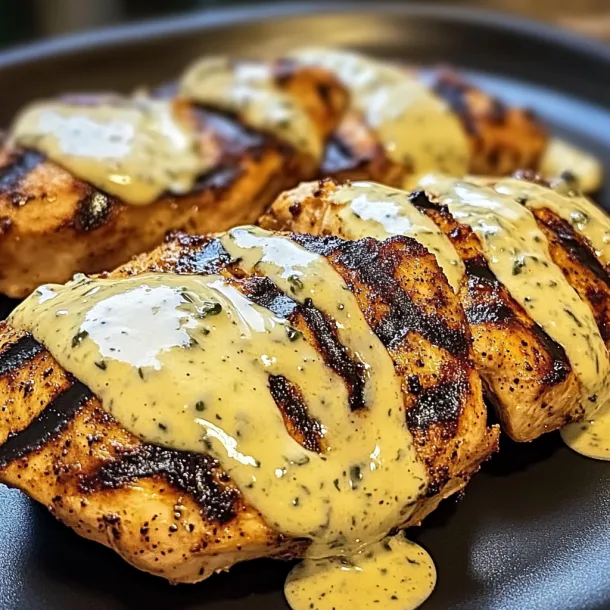 A plate of chicken with sauce on it.