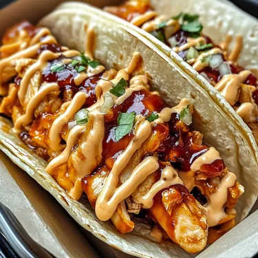 A taco with chicken and sauce.