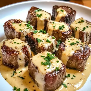 A plate of meat covered in sauce.