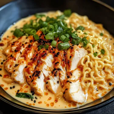 A bowl of food with chicken and noodles.