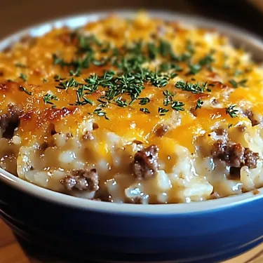 A bowl of food with cheese and herbs.