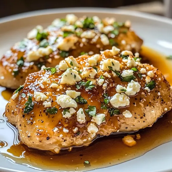 A plate of chicken with cheese and sauce.