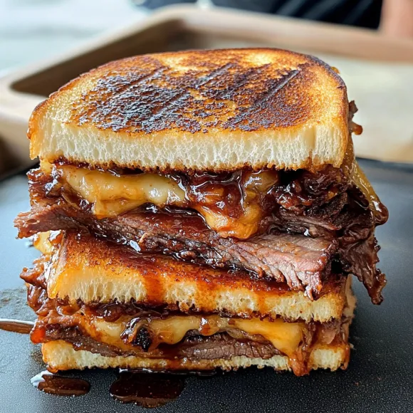 A stack of sandwiches with meat and cheese.
