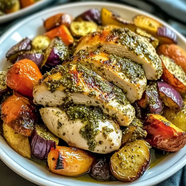 A plate of food with chicken and vegetables.