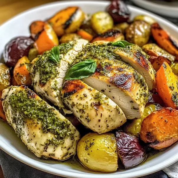 A plate of food with chicken, potatoes, and carrots.