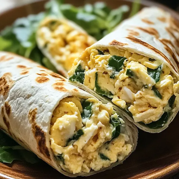 Two egg wraps on a plate.
