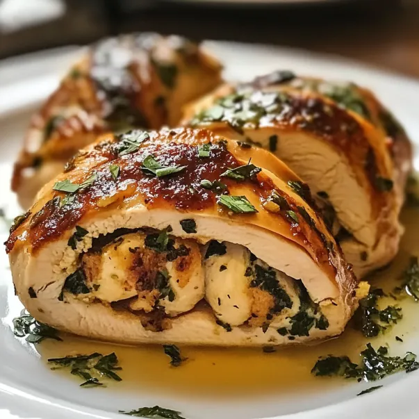 A plate of food with a chicken breast wrapped in bacon.