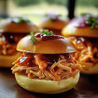 A sandwich with barbecue sauce on top.