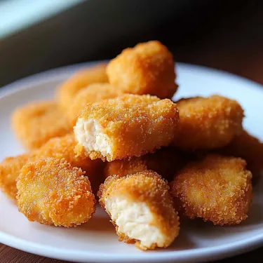 A plate of fried food.