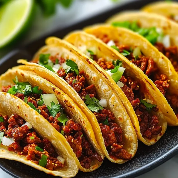 A plate of meat filled tacos.