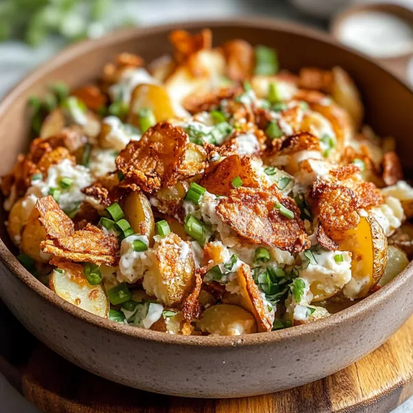 A bowl of food with potatoes and vegetables.