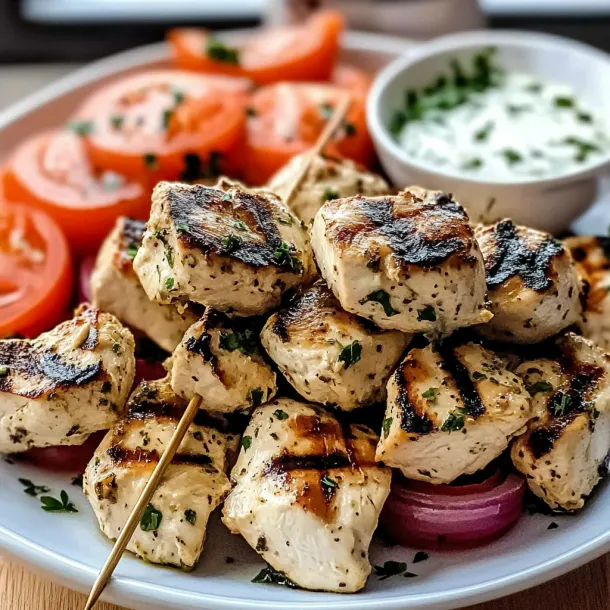 A plate of food with meat and tomatoes.