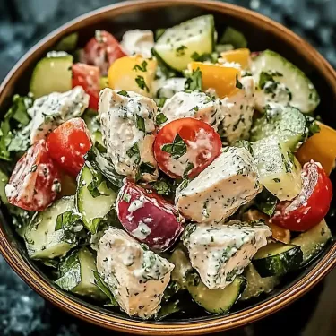 A bowl of vegetables including cucumbers, tomatoes, and lettuce.