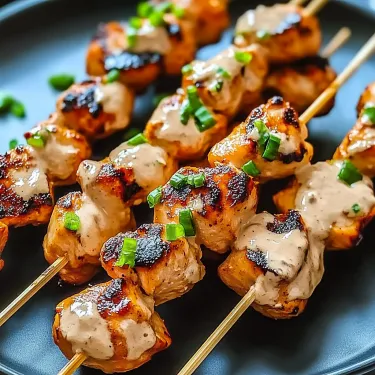 A plate of kebab with sauce.