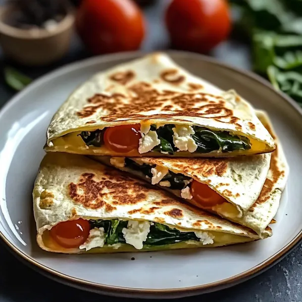 A sandwich with tomatoes and spinach on a plate.
