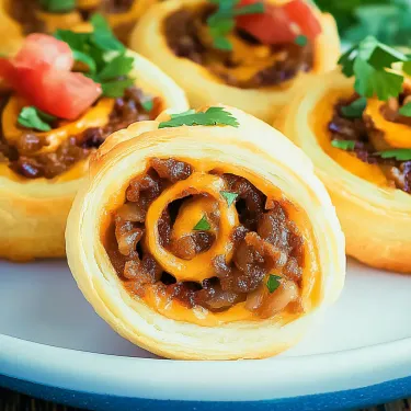 A plate of food with a pastry and a tomato.