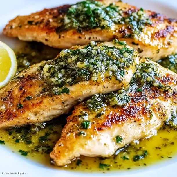 Chicken with herbs and lemon.