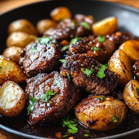 A bowl of meat and potatoes.