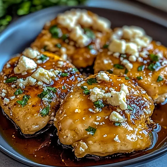 A plate of chicken with cheese on top.