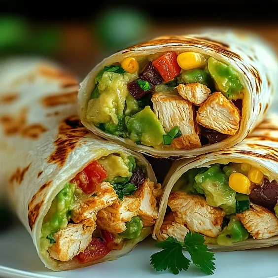 A plate with a burrito and a piece of broccoli.