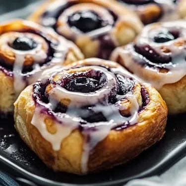 A plate of blueberry swirl pastries.